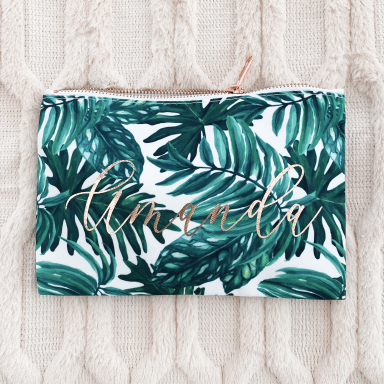 Palm Leaf Makeup Bag